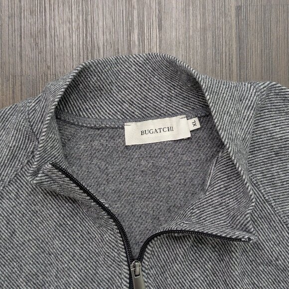 Bugatchi | Men's XL Gray Zip-Up Sweater - Picture 3 of 3